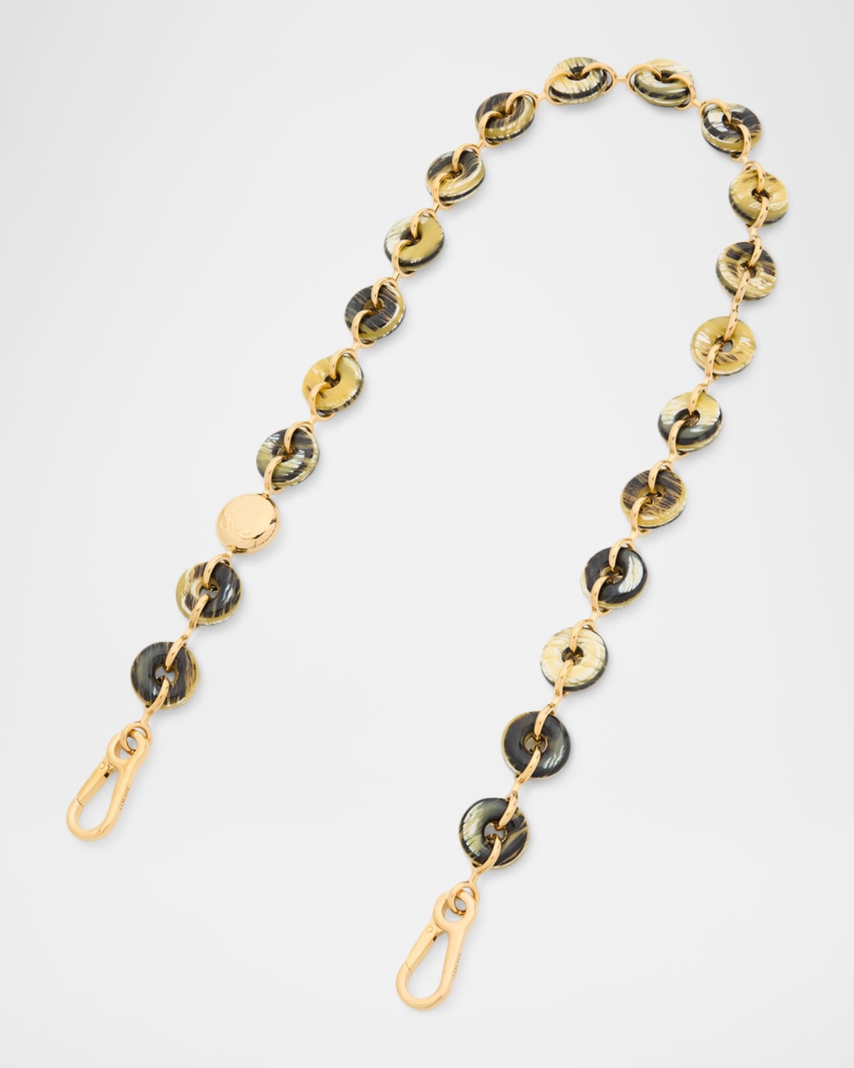 Loewe Donut Chain Shoulder Strap In Acetate And Stainless Steel In Black