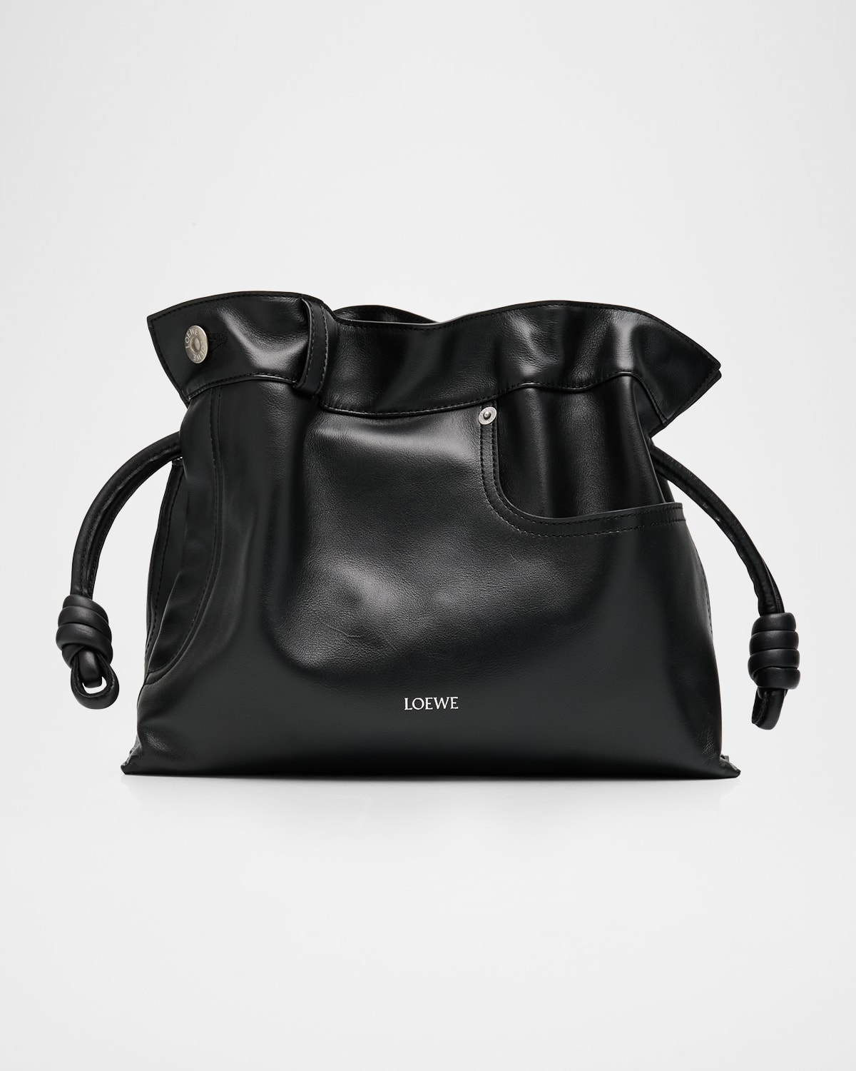Loewe Flamenco Panta Clutch Bag In Leather In Black