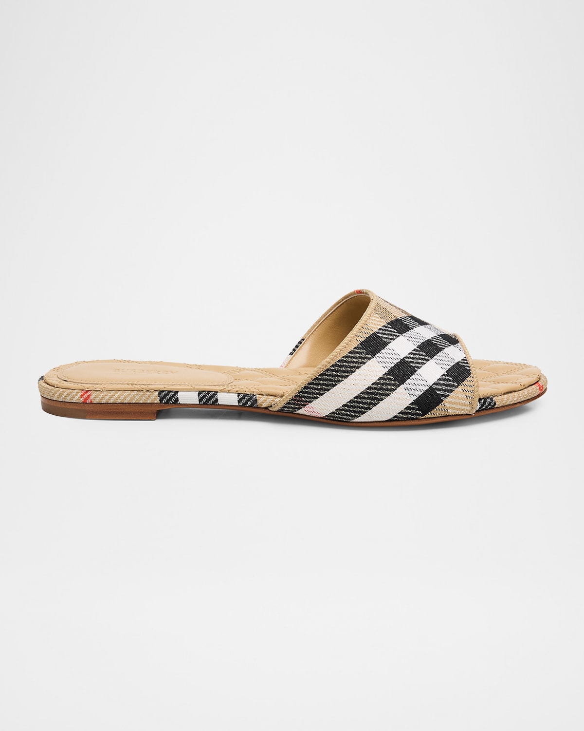 Burberry Sloane Check Flat Slide Sandals In Multi