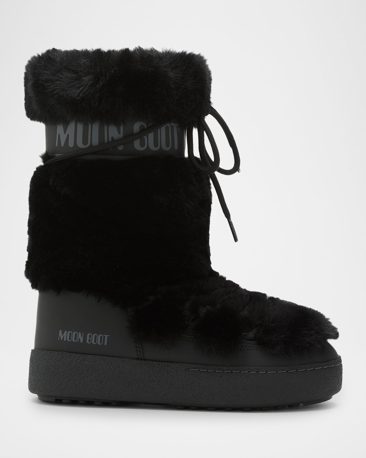 Moon Boot Ltrack Faux Fur High Snow Boots In Black
