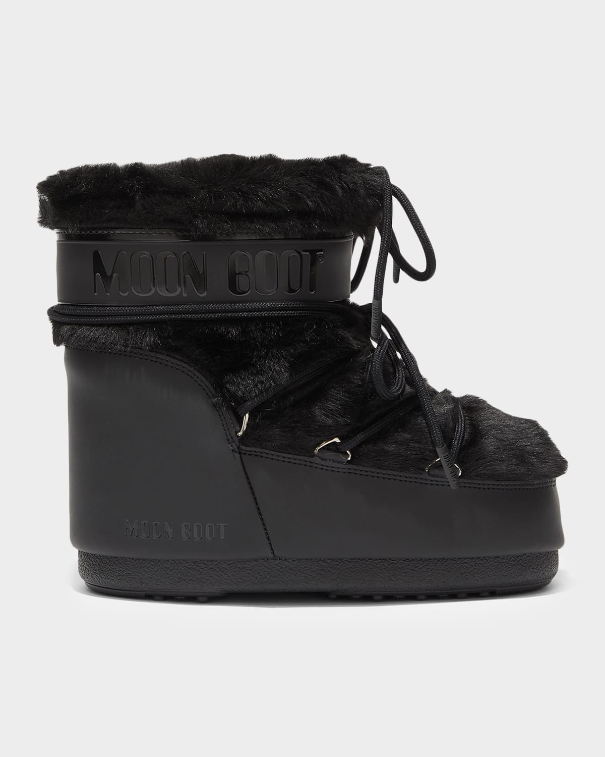 Moon Boot Icon Low Faux Fur Snow Boots In Black