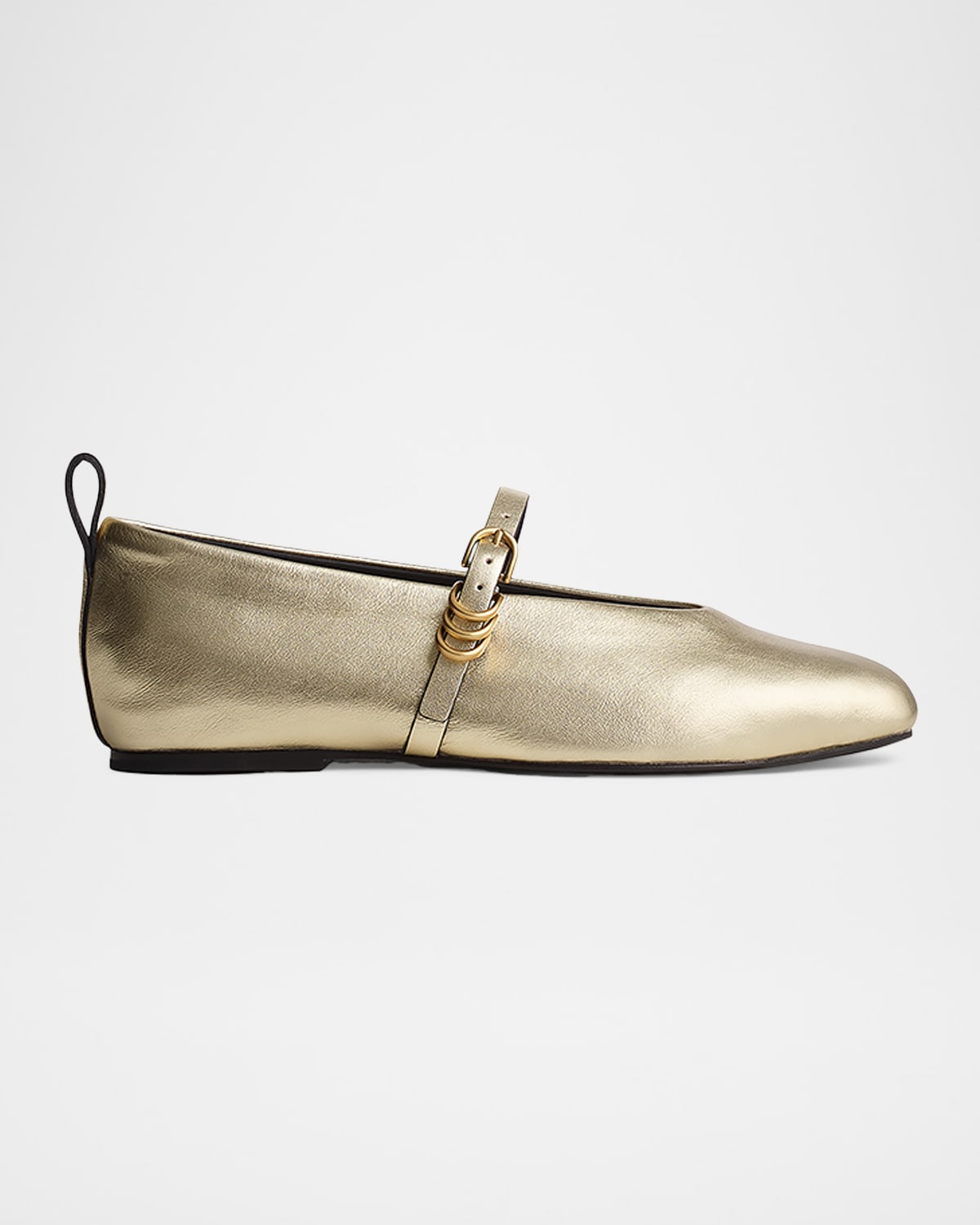 Rag & Bone Spire Leather Mary Jane Ballerina Flats In Gold