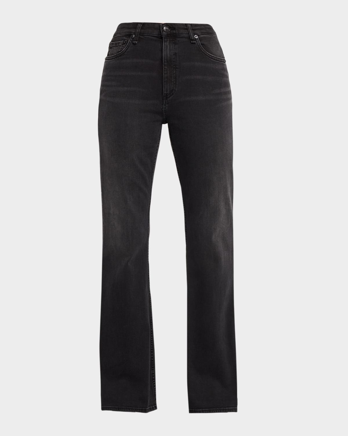 Rag & Bone Flexi Dahlia Mid-rise Flare Jeans In Black