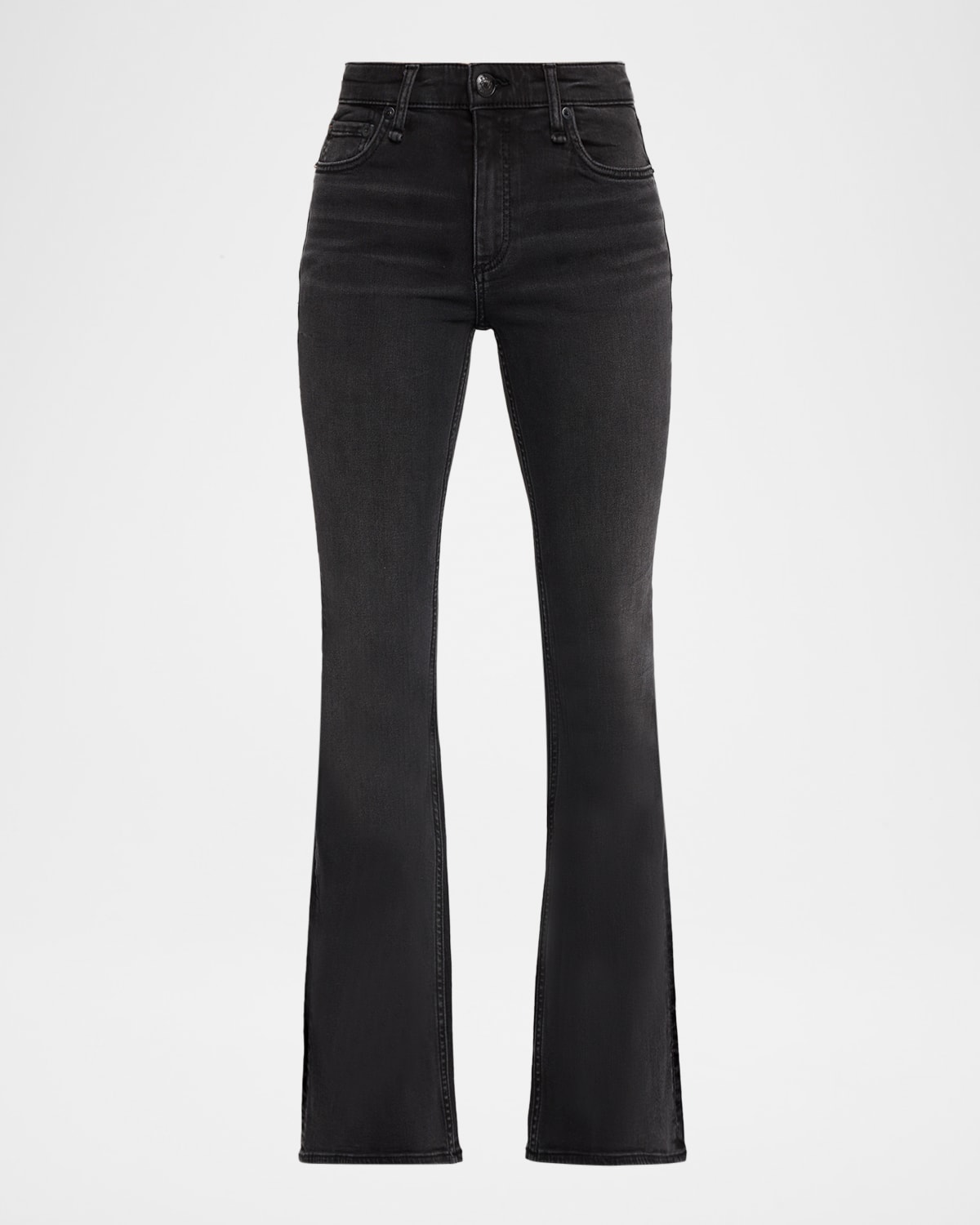 Rag & Bone Flexi Dahlia Mid-rise Flare Jeans In Black