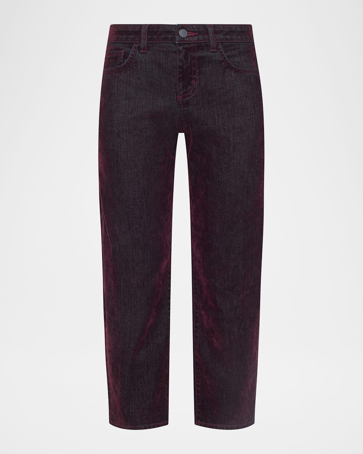 L'agence Dolores Mid-rise Barrel Jeans In Burgundy