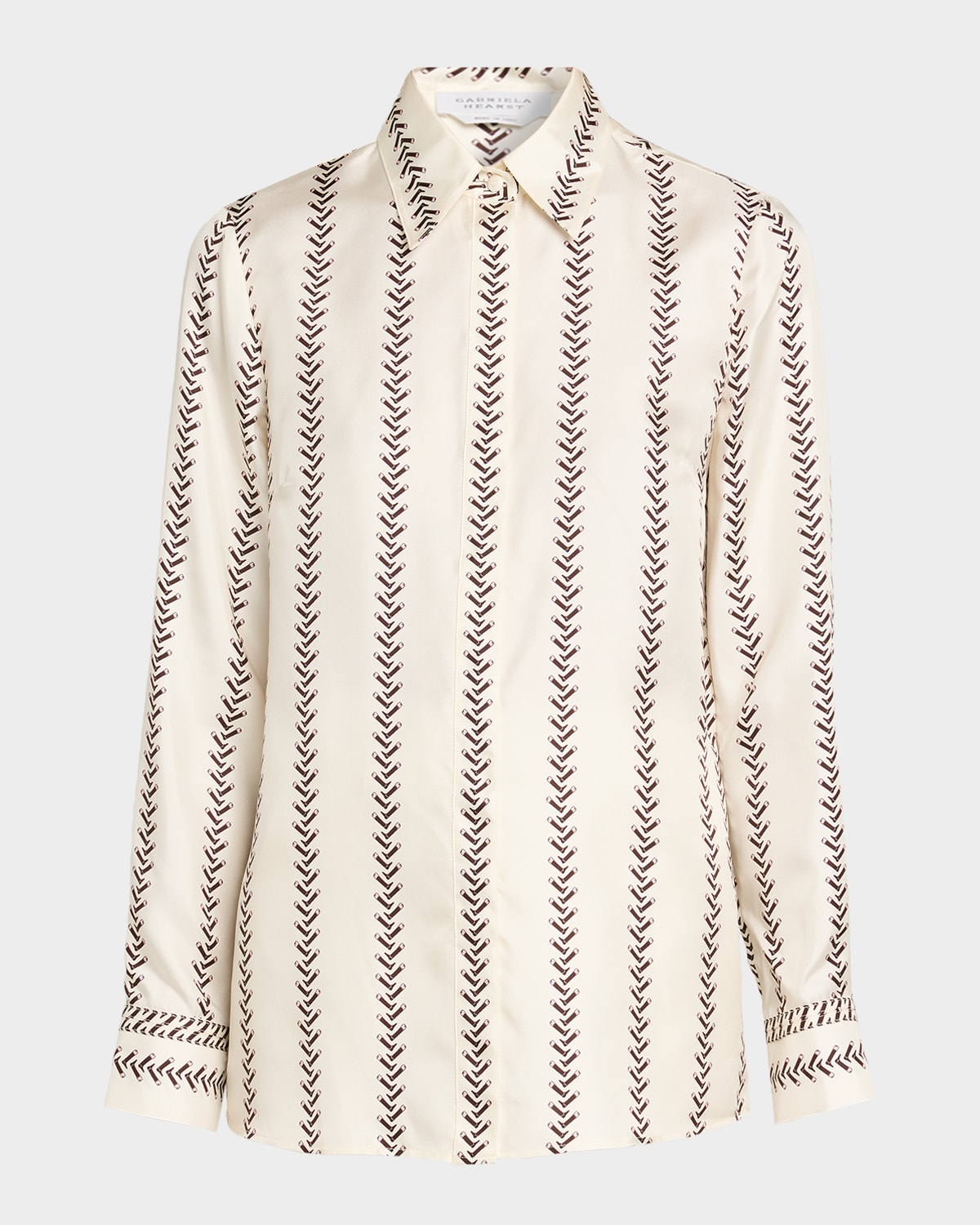 Gabriela Hearst Cruz Riding-boot Striped Silk Button-down Shirt In Multi