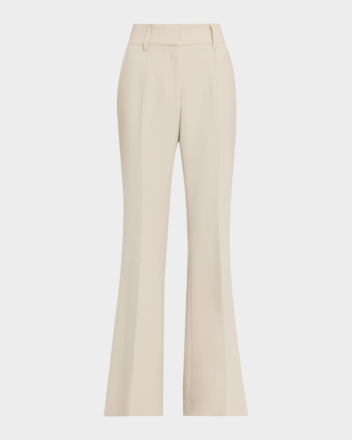 Gabriela Hearst Rhein Wool Pique Seamed Flare Pants In Neutral