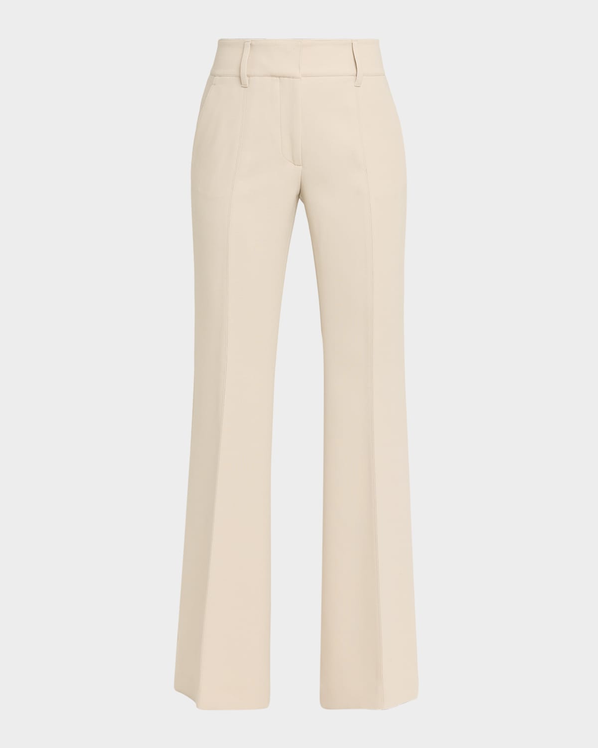 Gabriela Hearst Rhein Wool Crepe Flare Pants In Gray