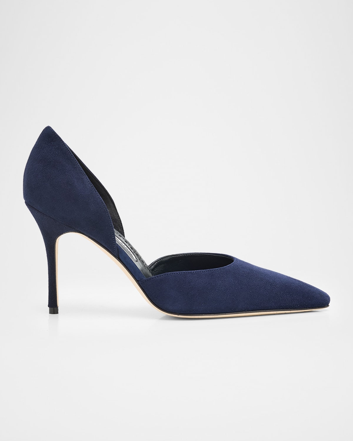 Manolo Blahnik 50mm Maren Suede Pointed-toe Pumps In Blue