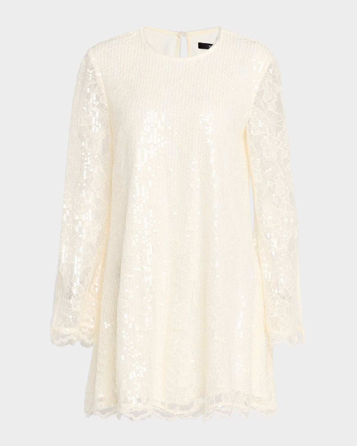 Toccin Gramercy Sequined Lace Mini Dress In Neutral