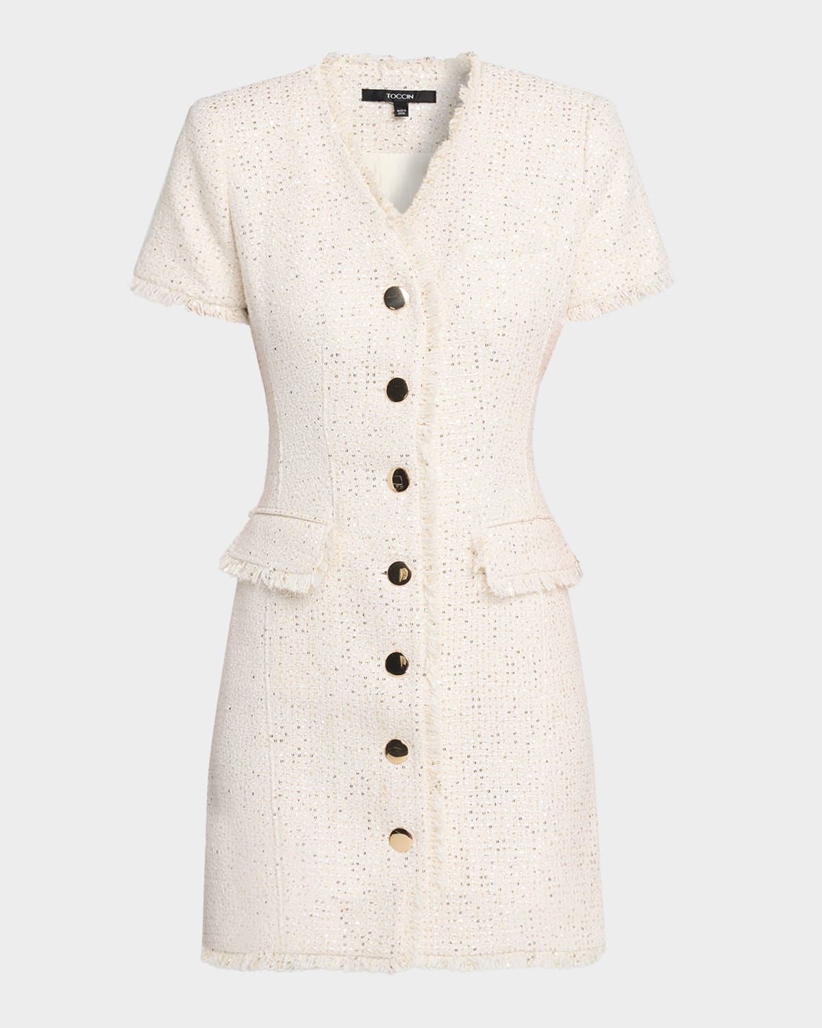 Toccin Phoebe Sequined Tweed Mini Dress In Multi