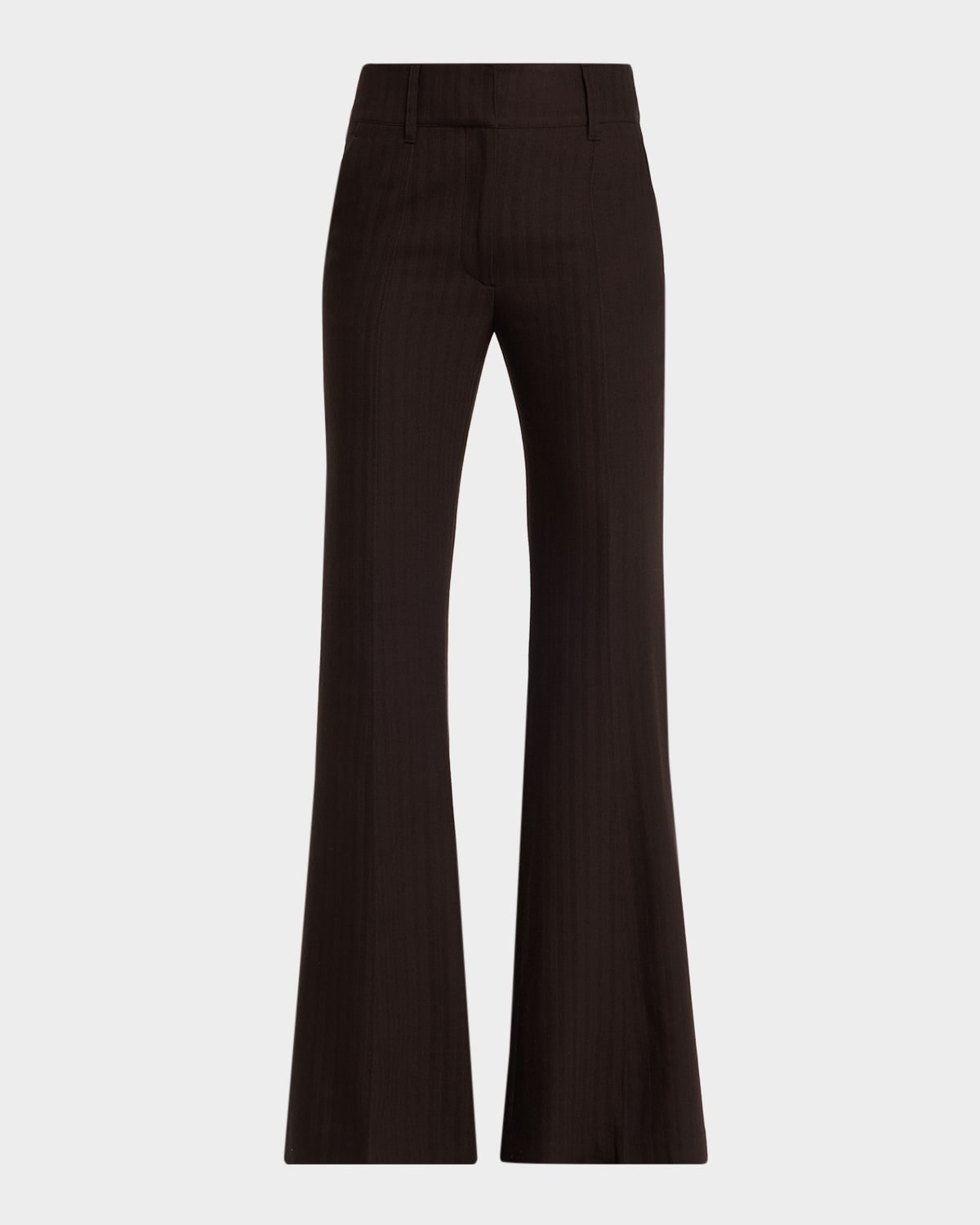 Gabriela Hearst Rhein Herringbone Flare Pants In Black