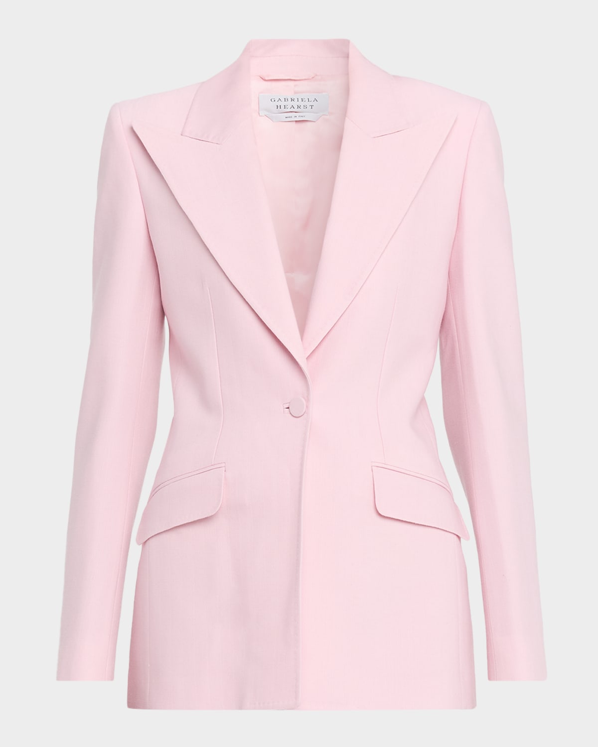 Gabriela Hearst Leiva Herringbone Single-breasted Blazer In Pink