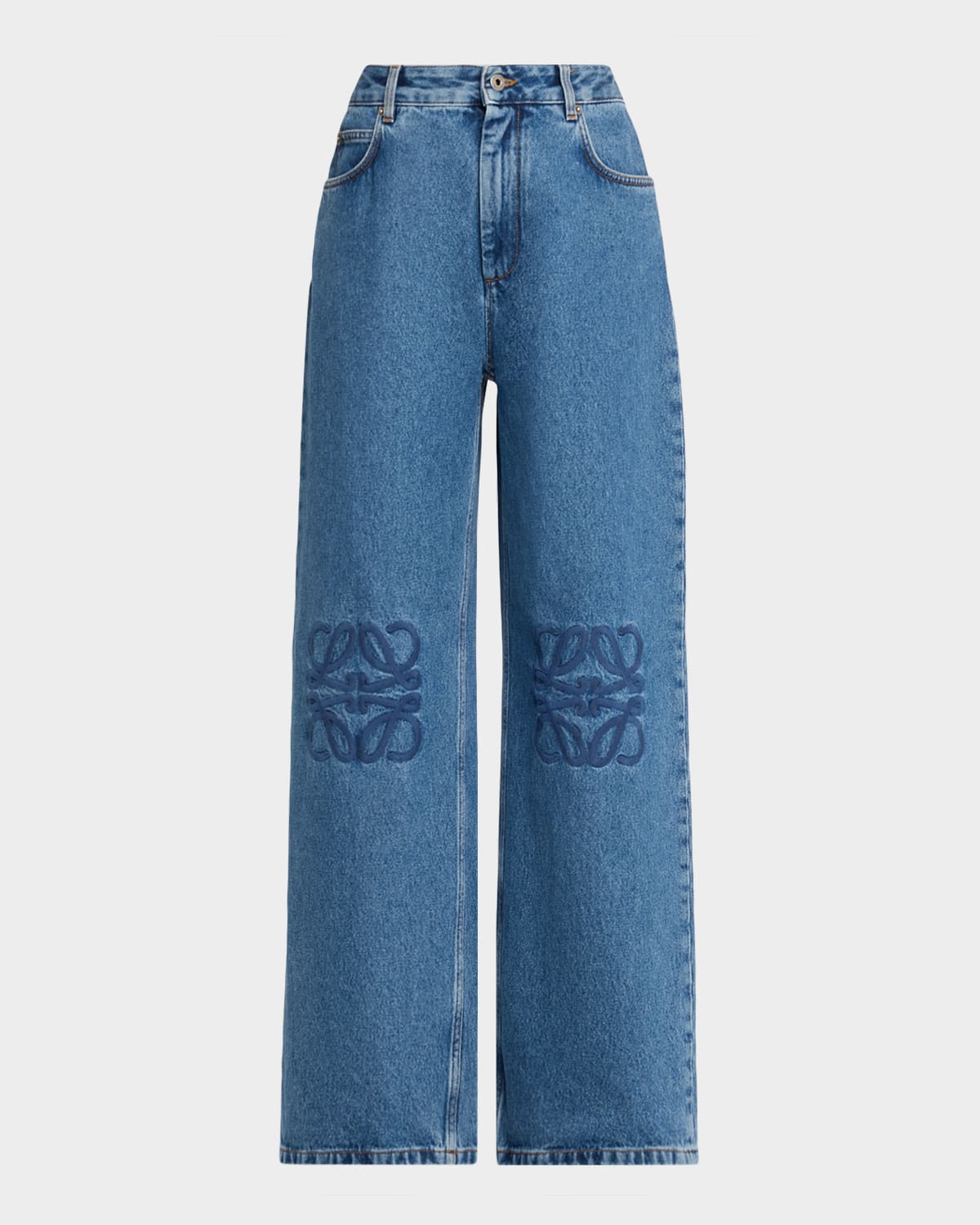 Loewe Anagram Baggy Wide-leg Jeans In Animal Print