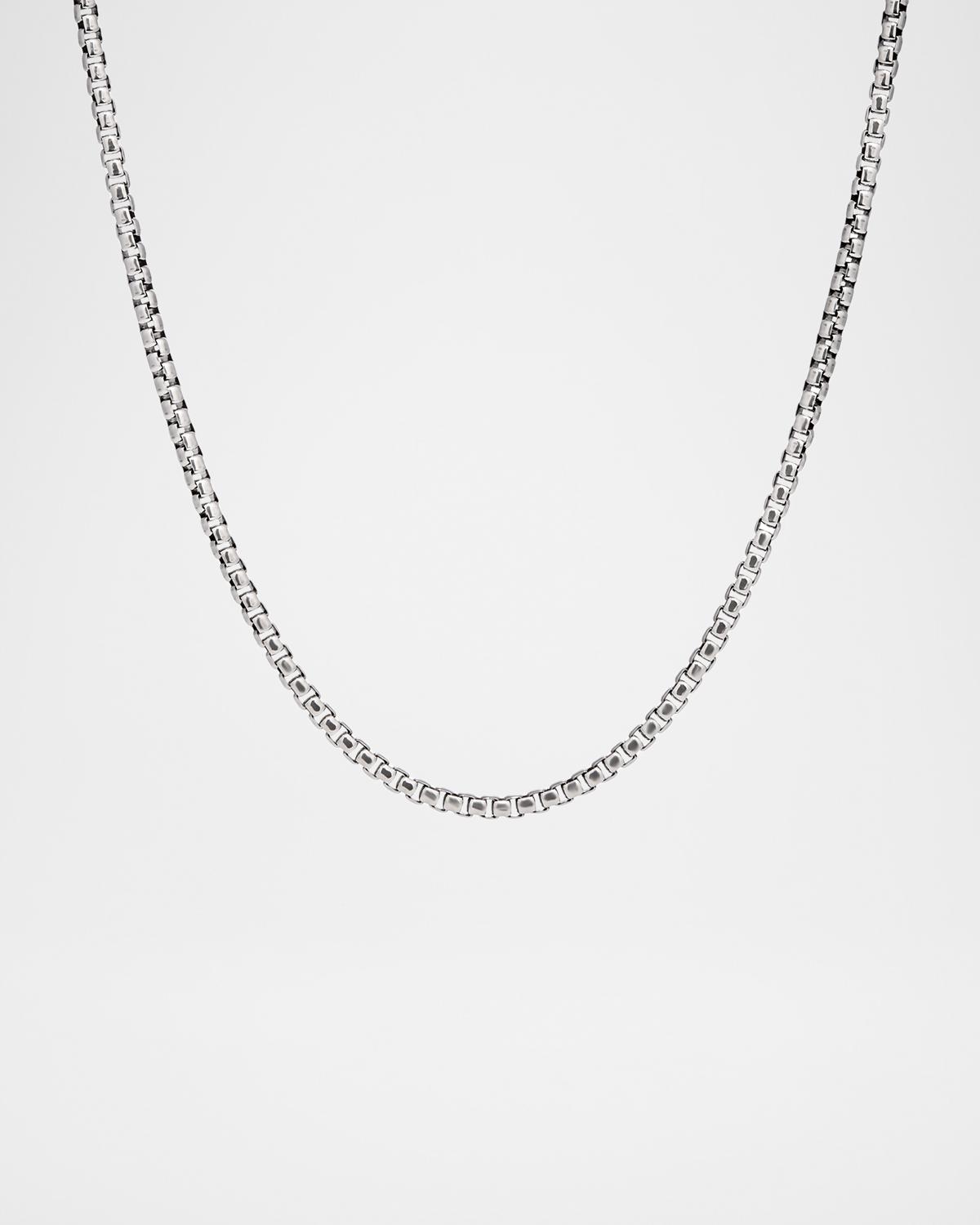 Sterling Silver Box Link Chain Necklace, 22"L