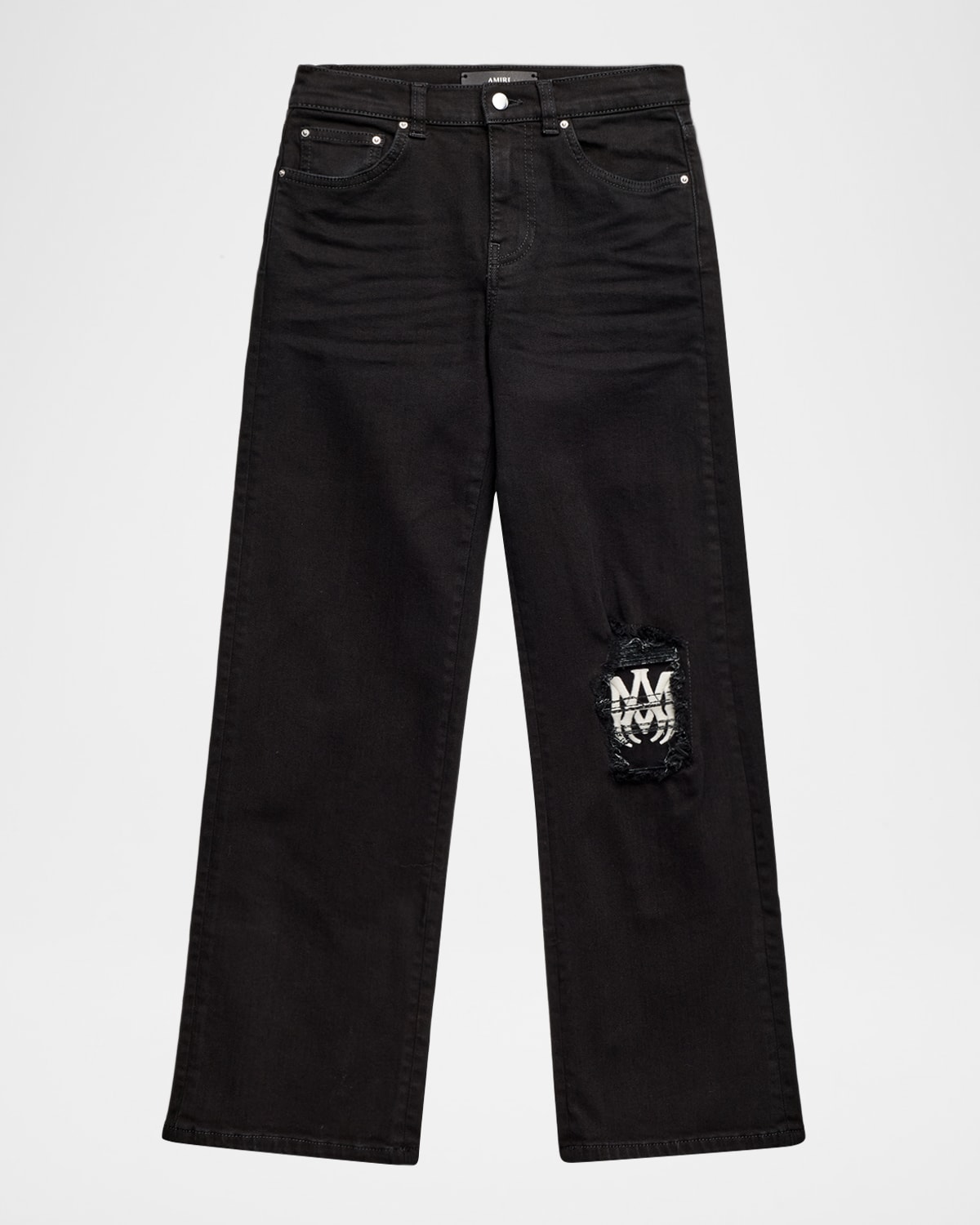 Amiri Kid 's MA Patch Denim Jeans, Size 4-12