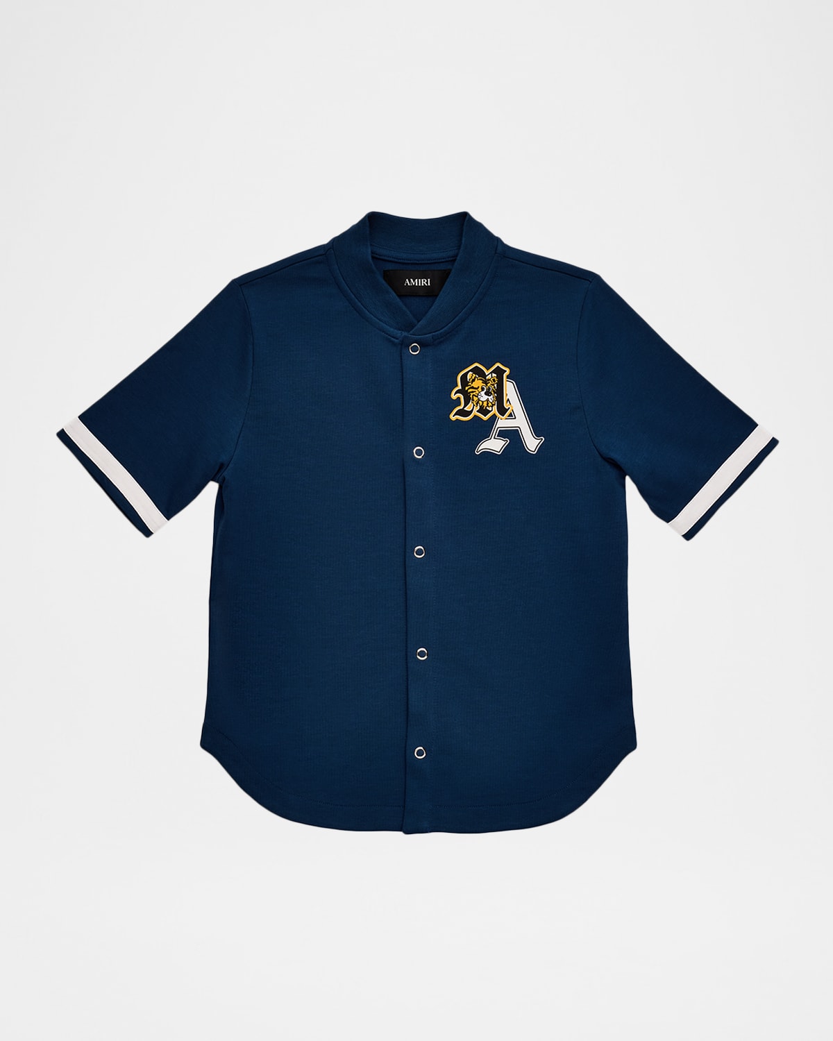 Amiri Kid's Varsity Patch Baseball Shirt In Blue