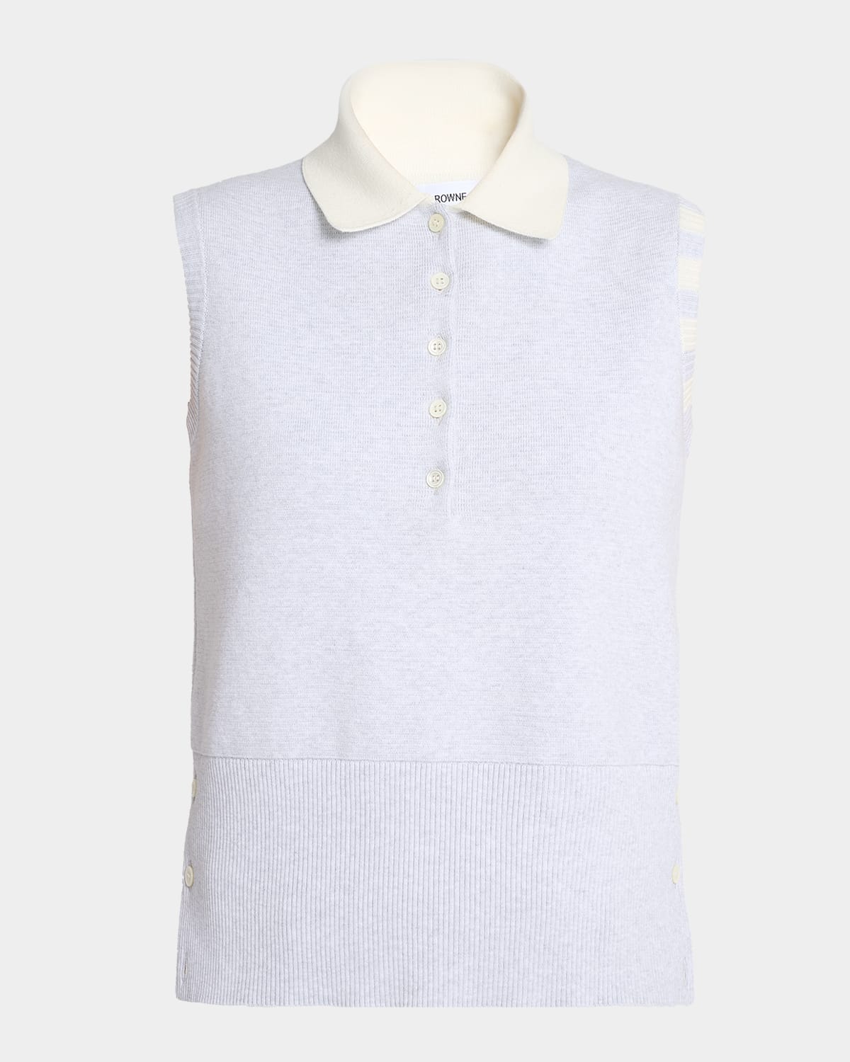 Thom Browne Milano Stitch Sleeveless Polo Sweater