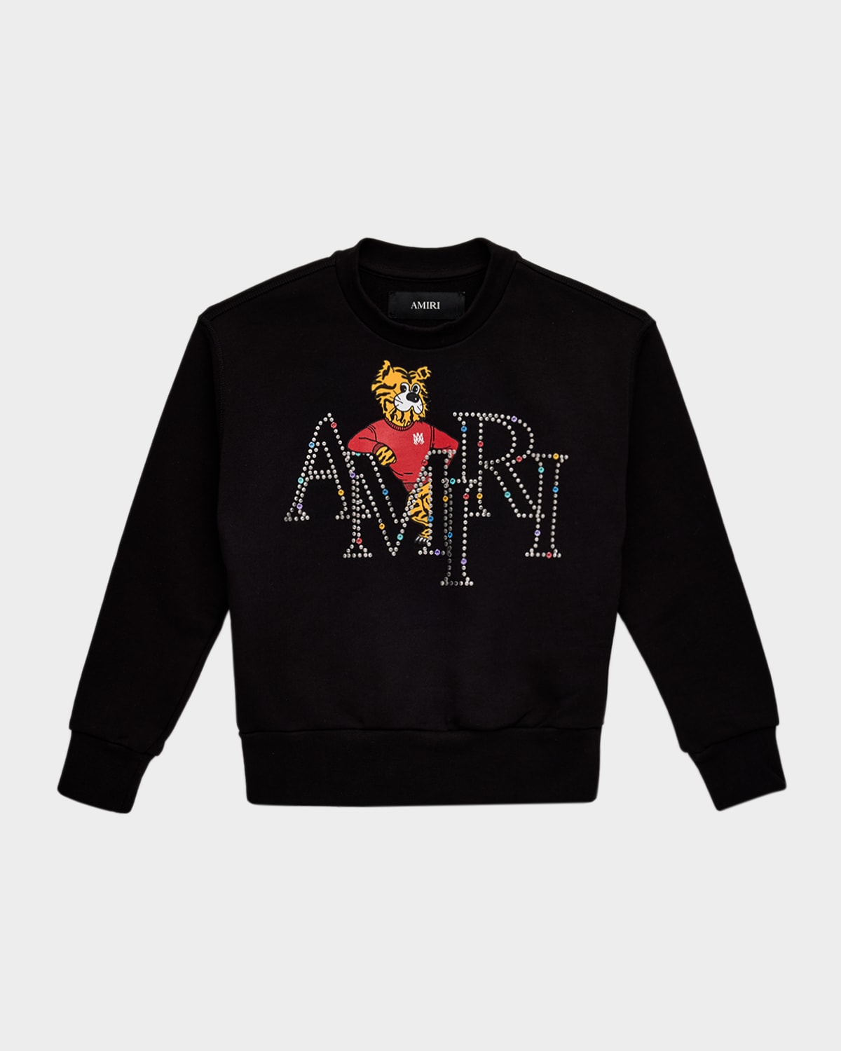 Amiri Kid 's  Staggered Logo Cotton Sweatshirt, Size 4-12