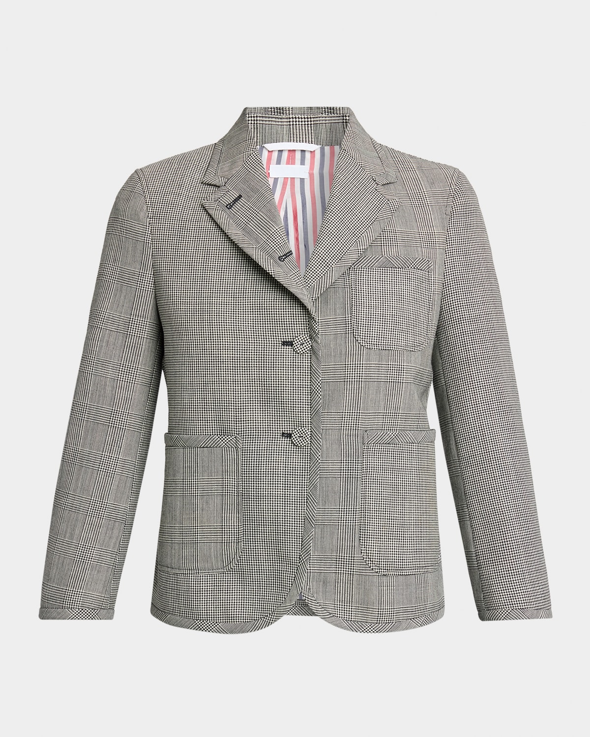 Thom Browne Fit 2 Multi-Check Crop Single-Breasted Sport Coat