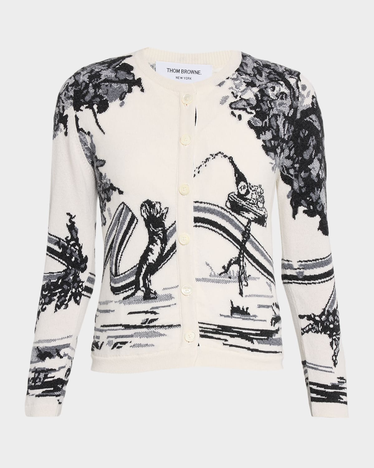 Thom Browne Hector Toile Cashmere Crewneck Cardigan