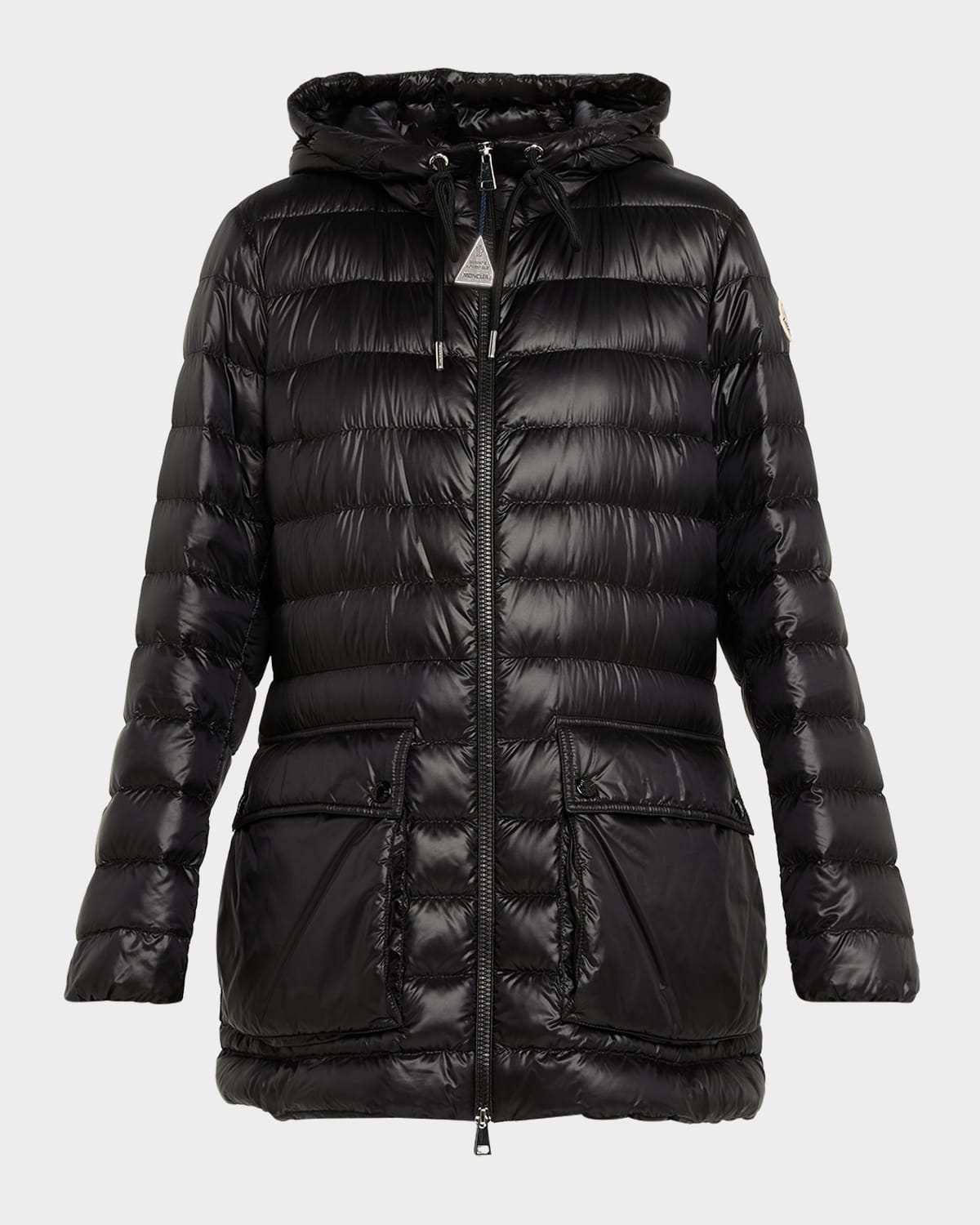 Moncler Jasmin Hooded Short Down Parka In Black