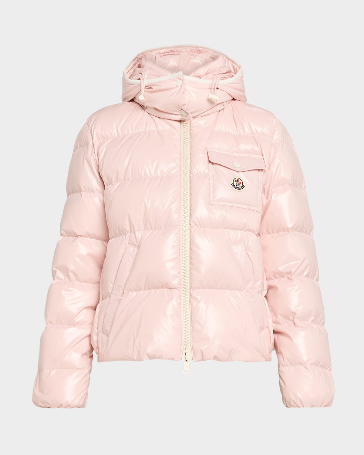 Moncler Andro Hooded Short Down Jacket In Multi
