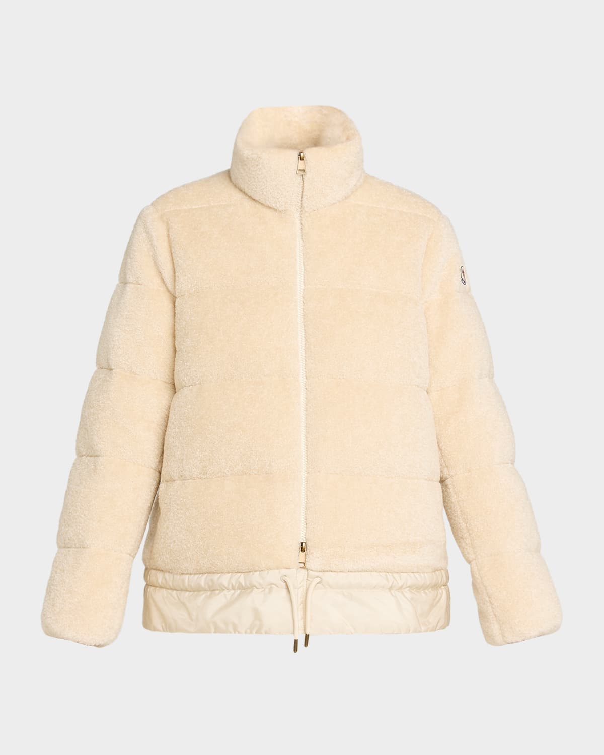 Moncler Cedra Teddy Short Down Jacket In White