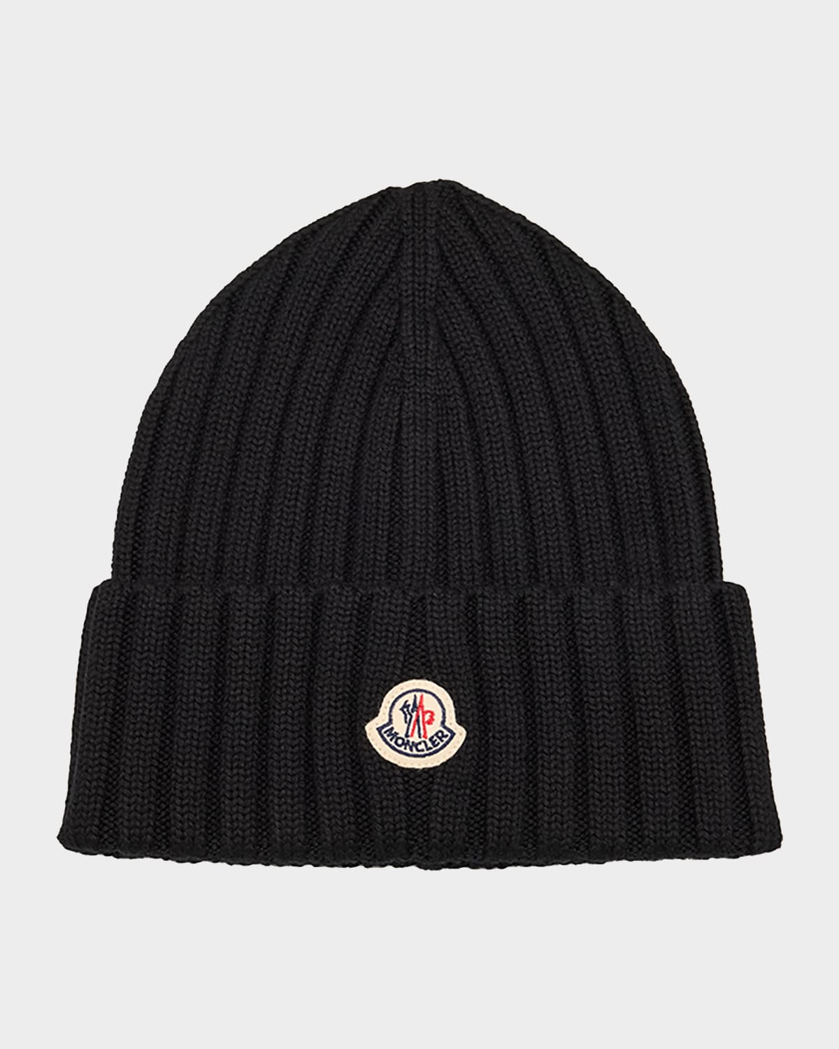 Moncler Ribbed Beanie In Black
