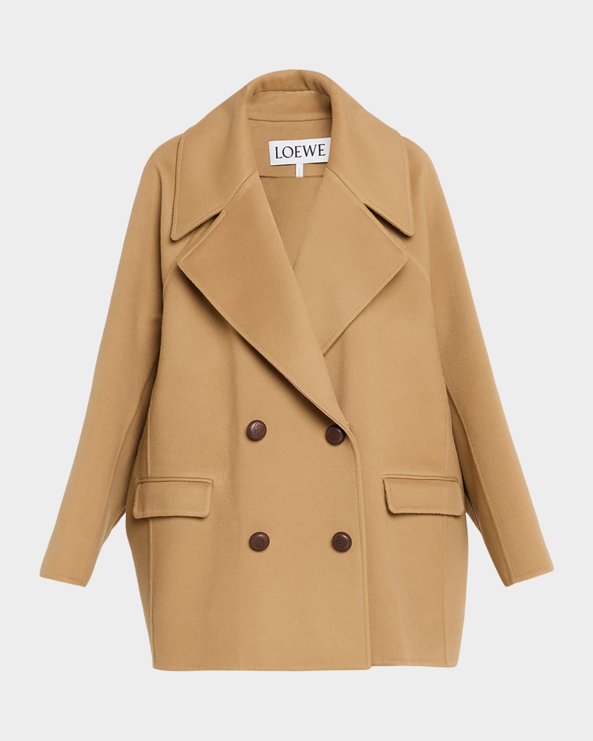 Loewe Cotton And Silk Straight-leg Trousers In Brown