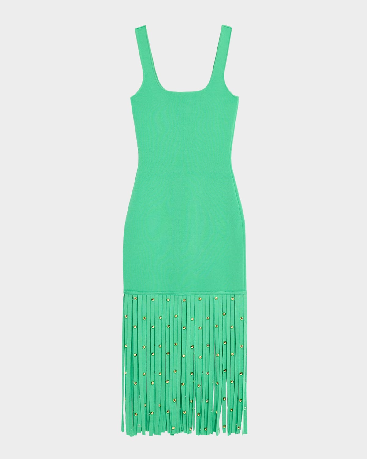 Simkhai Romelia Fringe Knit Midi Dress In Green