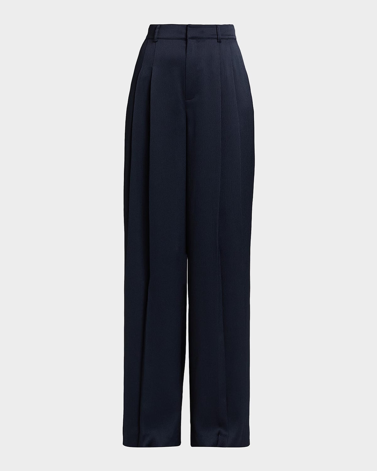 Cinq À Sept Marne Wide-leg Satin Pants In Blue