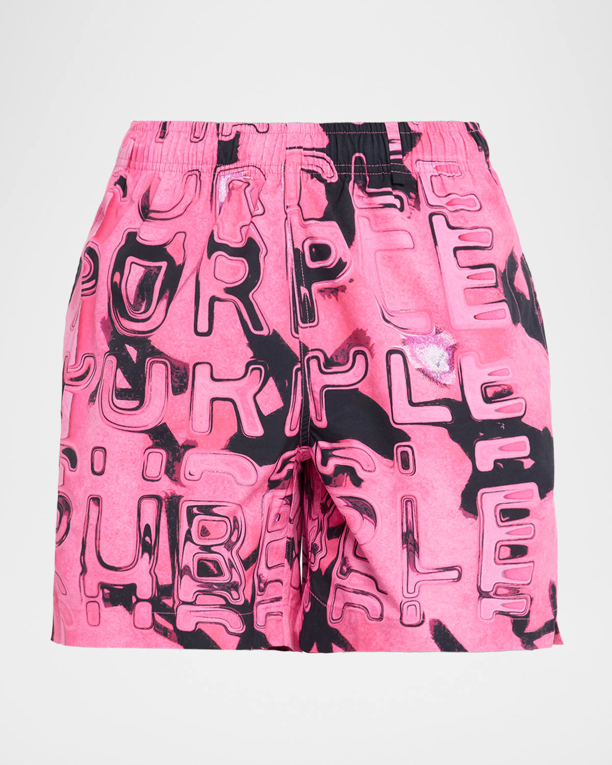 Purple Men's Displaced Logo Swim Shorts In Pink