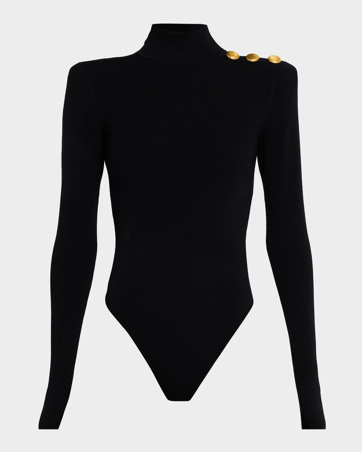 L'agence Jennis Mock-neck Bodysuit In Black