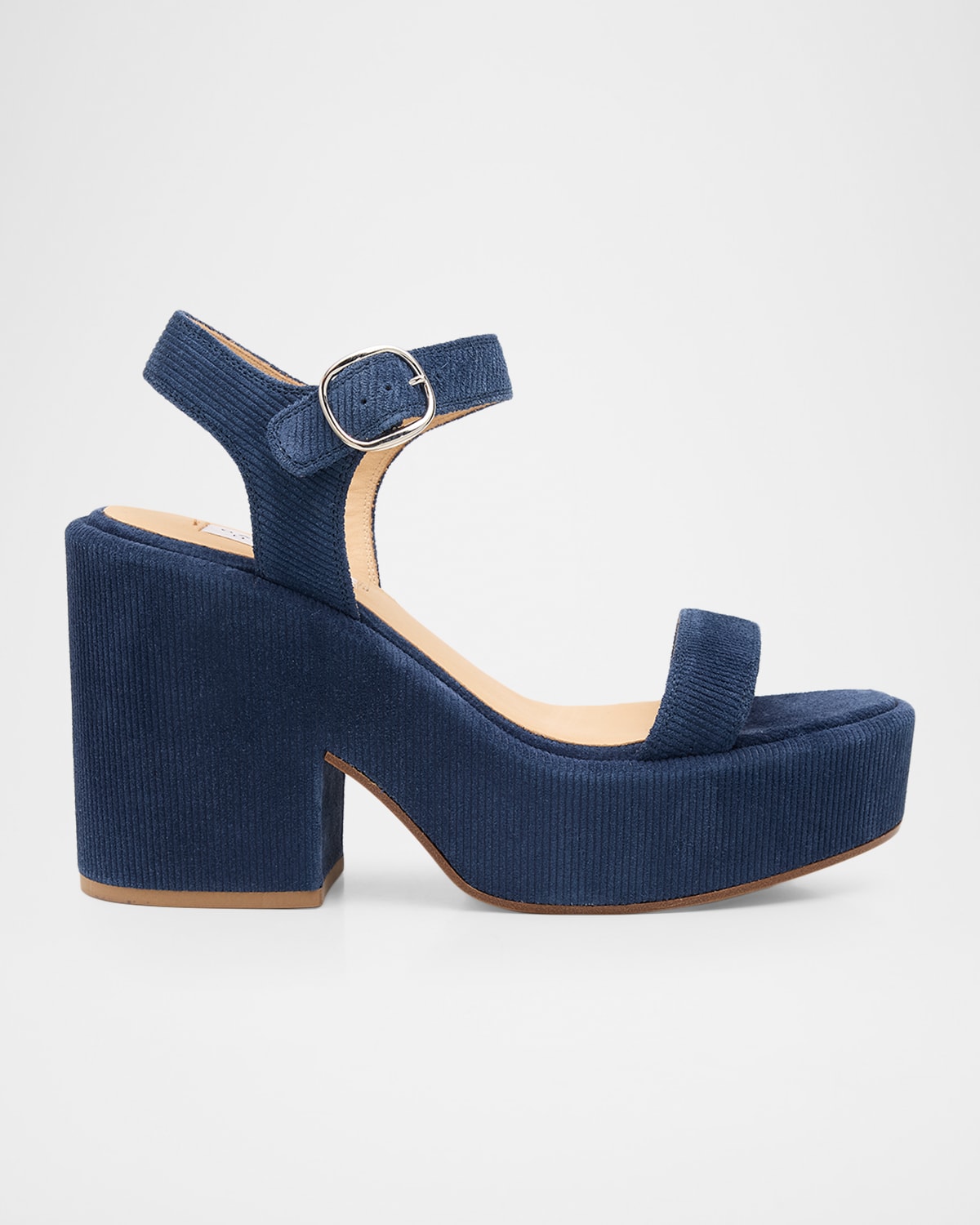 Gabriela Hearst Iman Corduroy Suede Platform Sandals