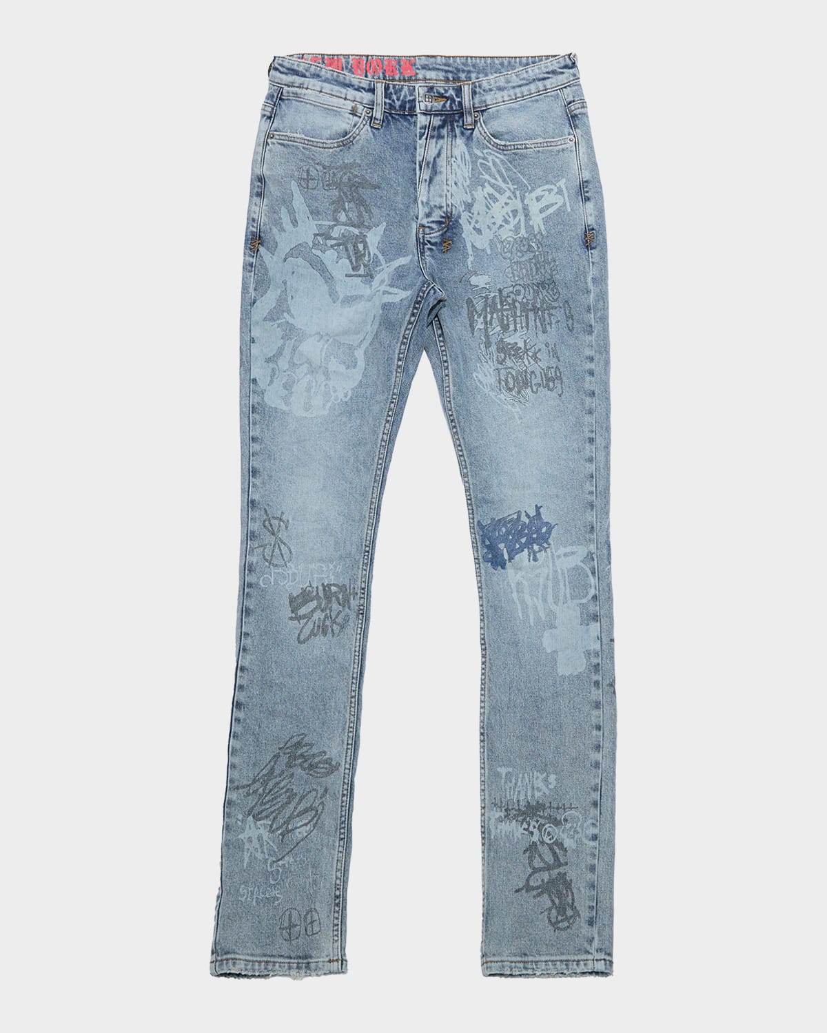 Ksubi Men 's Van Winkle Graffiti Print Skinny Jeans