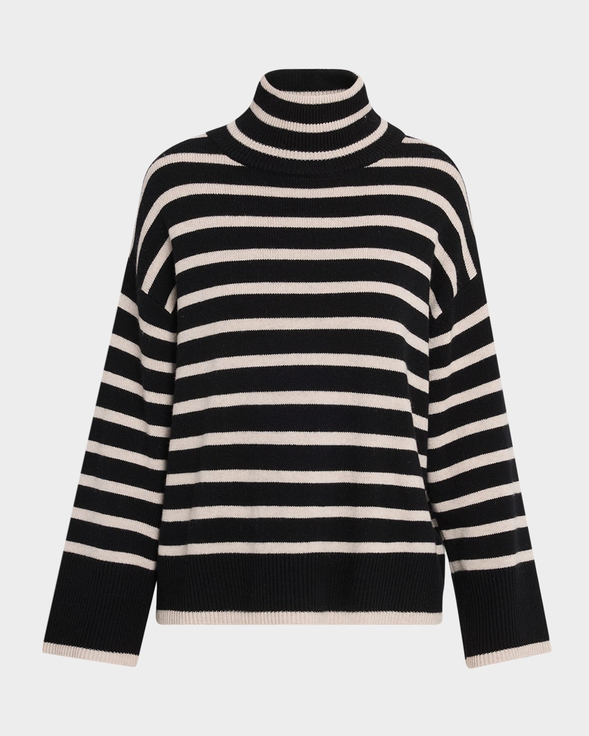 Purotatto Striped Wool-cashmere Sweater In Black