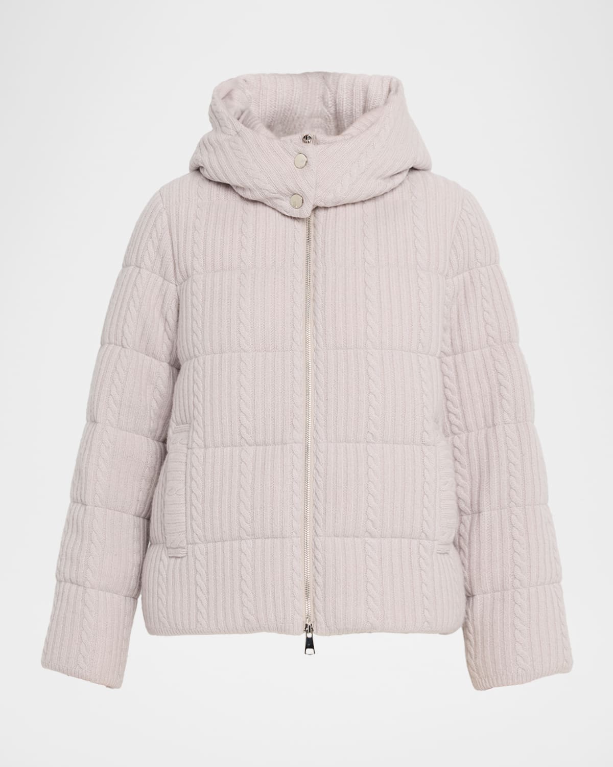 Purotatto Cable Wool-Cashmere Puffer Jacket