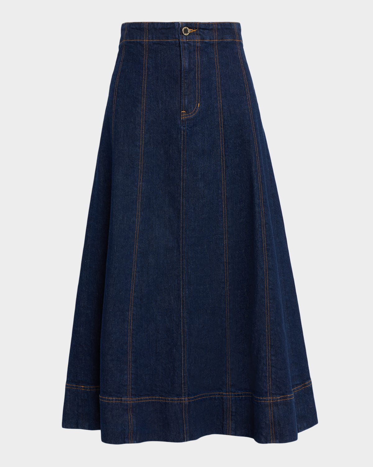 Veronica Beard Alix Denim Midi Skirt In Multi