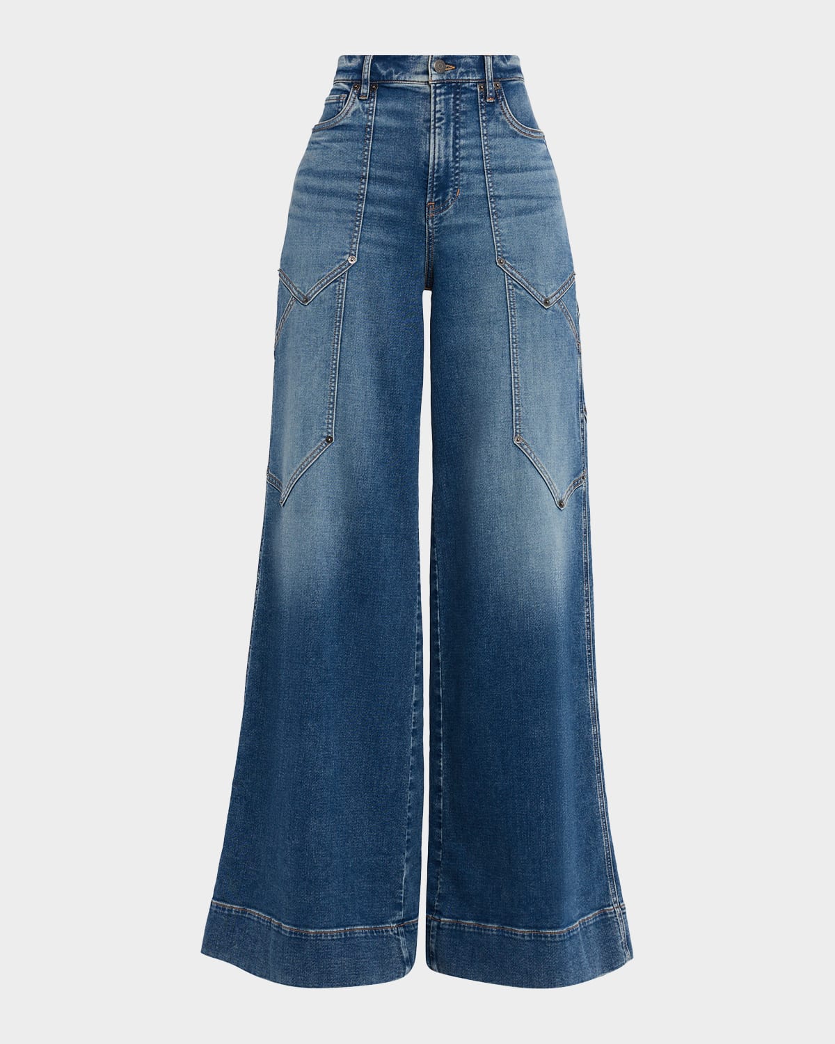 Veronica Beard Freddy Wide-leg Cargo Jeans In Blue