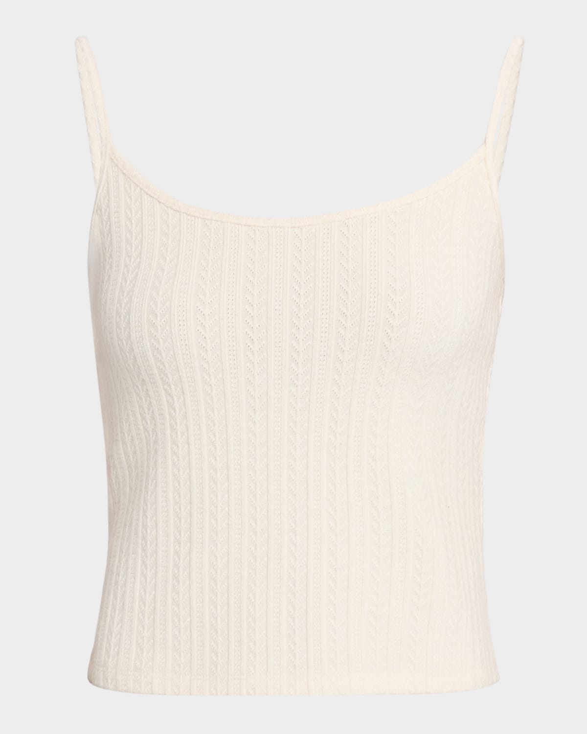 Veronica Beard Brodier Pointelle Tank Top In White