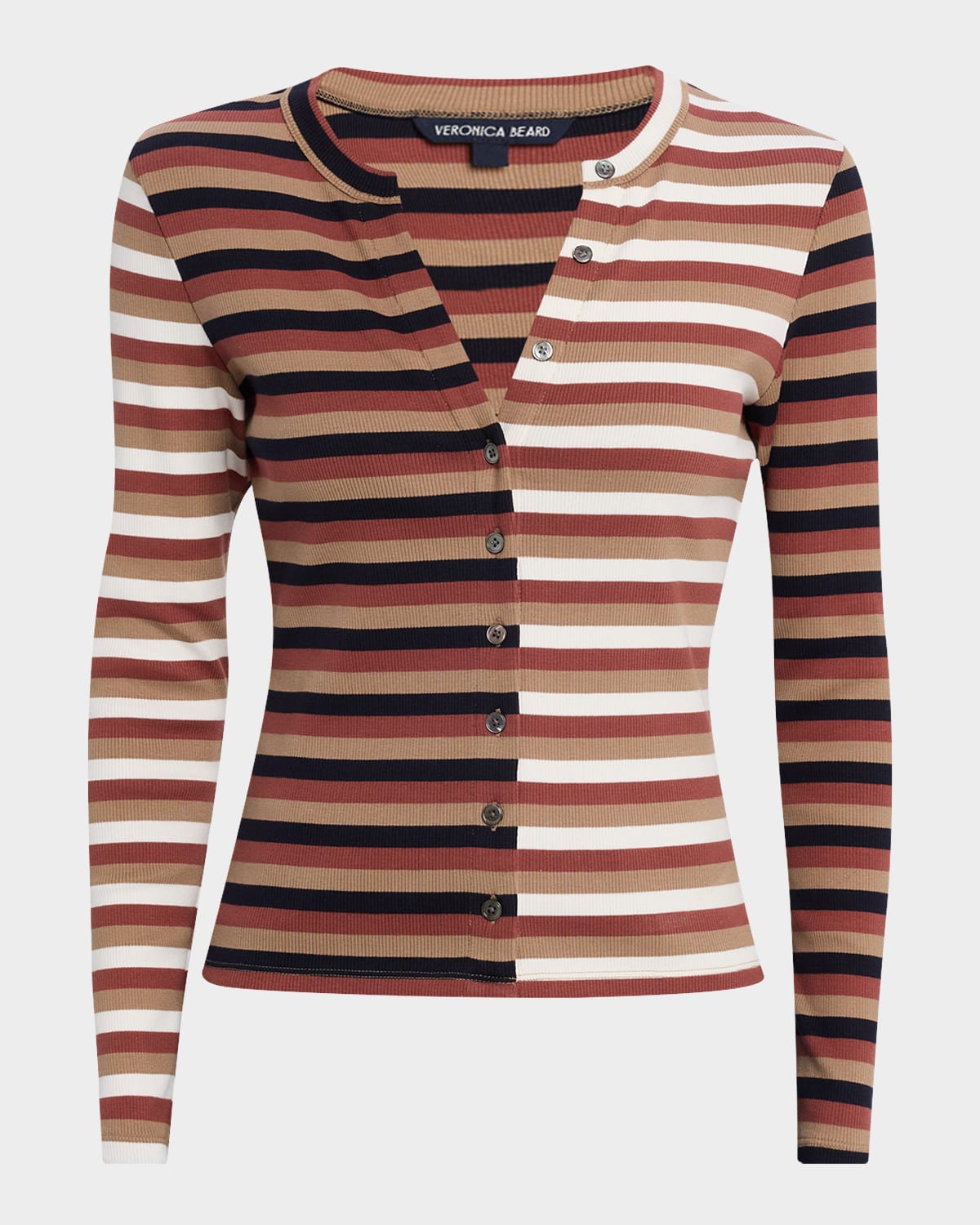Veronica Beard Ibra Color-block Merino Wool Cardigan In Multi
