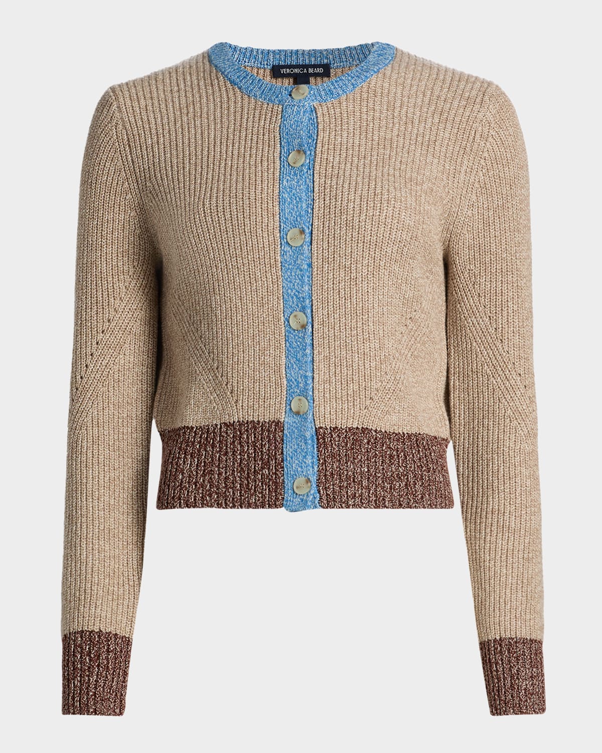 Veronica Beard Ibra Wool-blend Colorblock Cardigan