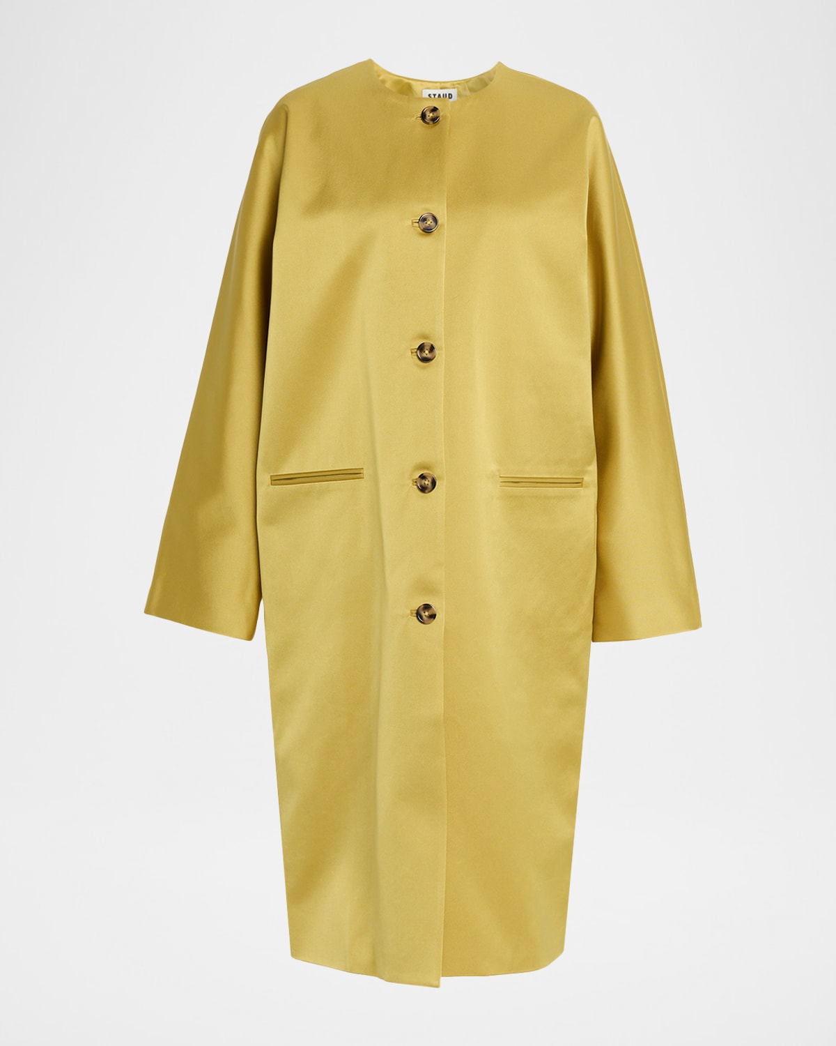 STAUD Liz Duchess Satin Overcoat