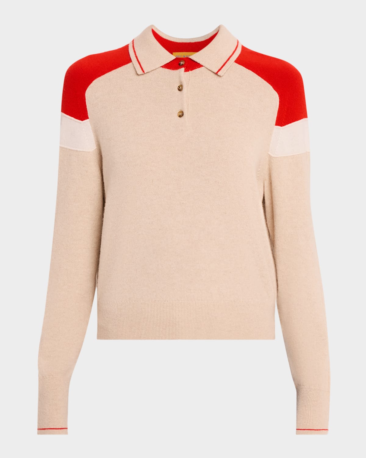 Guest In Residence Alpine Collegiate Cashmere Polo Sweater In Brown