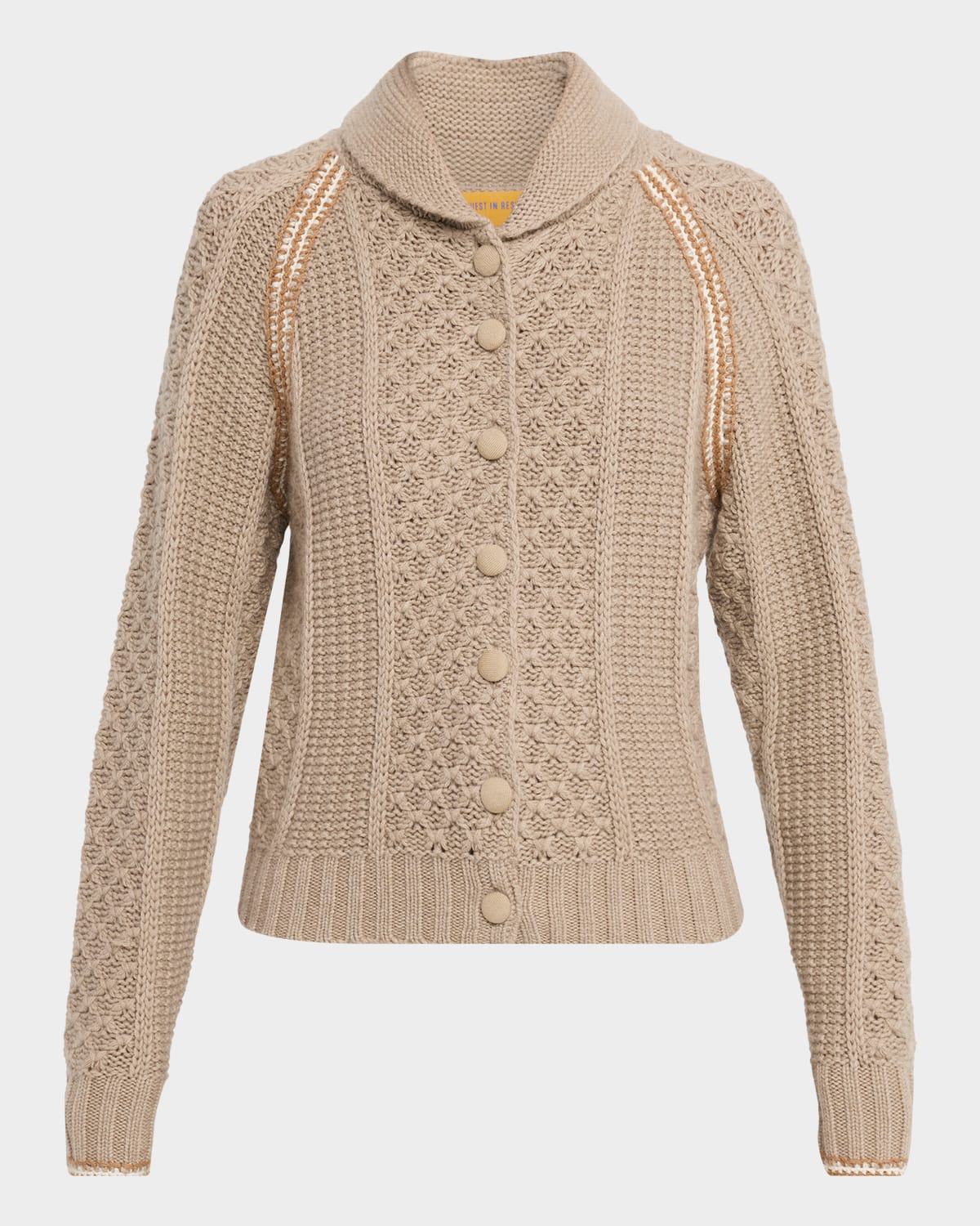 Guest In Residence Marlowe Wool Cashmere Cable Cardigan In Multi
