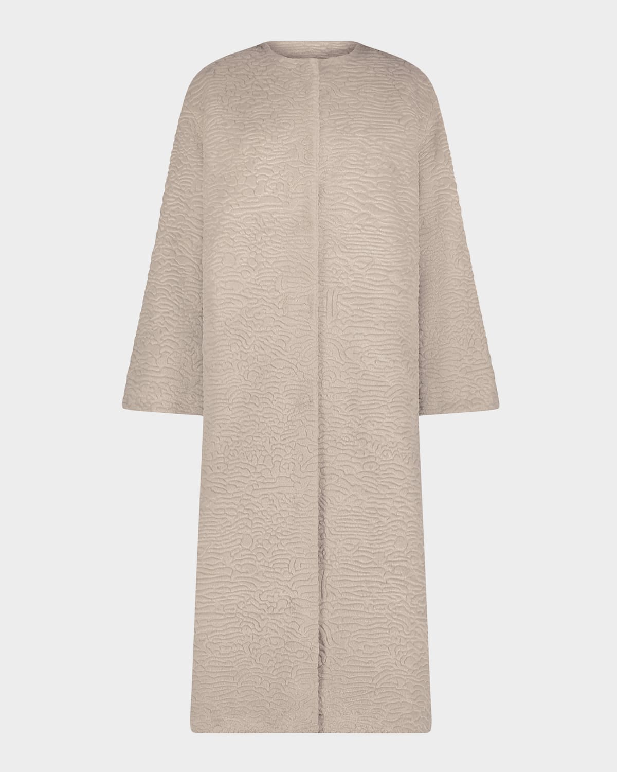 Gorski Fur-free Textured Faux Shearling Coat In Gray