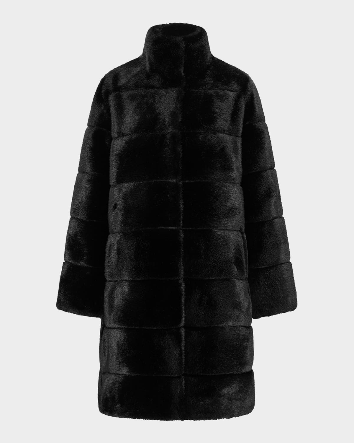 Gorski Fur-free Reversible Faux Mink Coat In Black