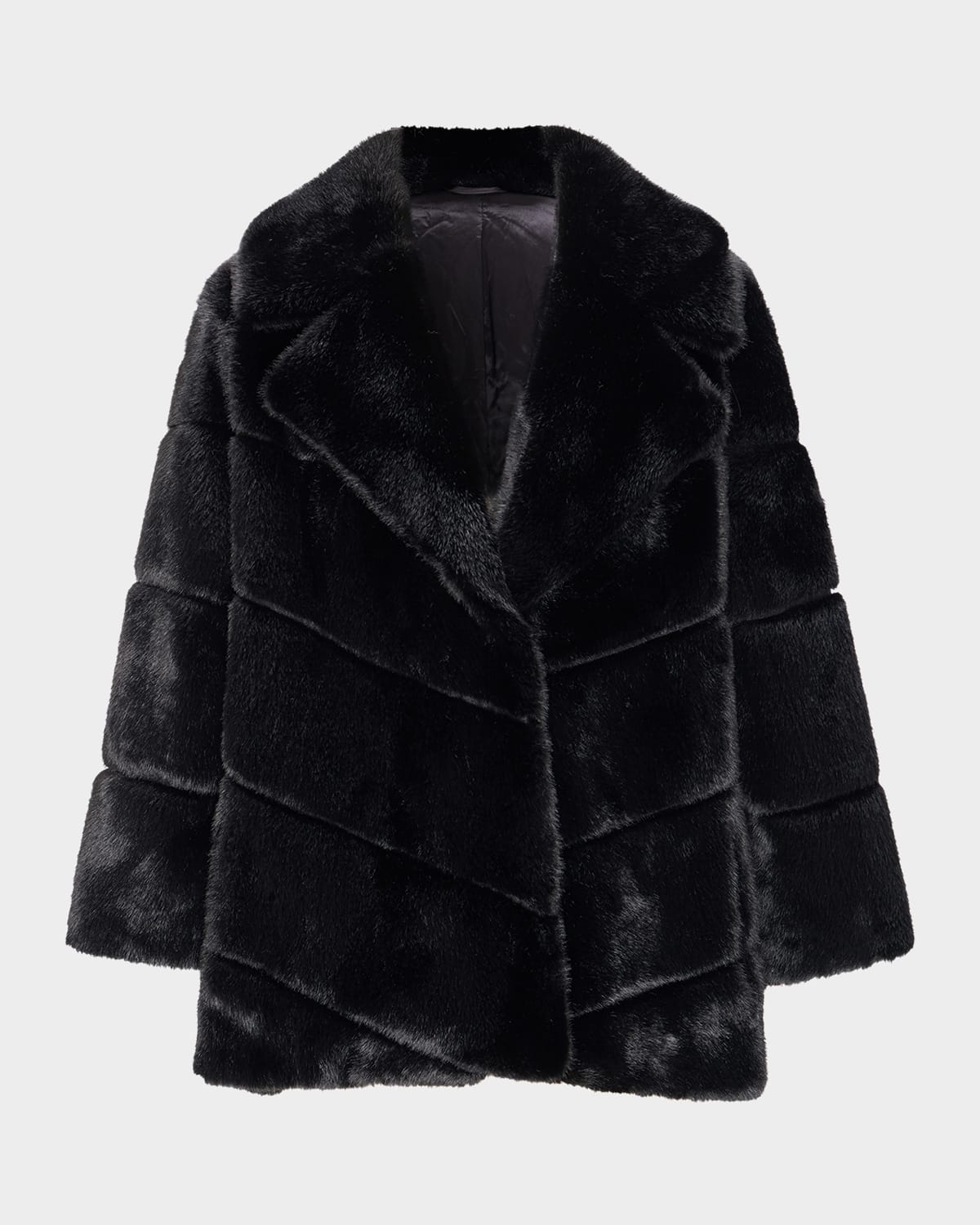 Lyla Grant Fur-free Leopard Faux Mink Coat In Black