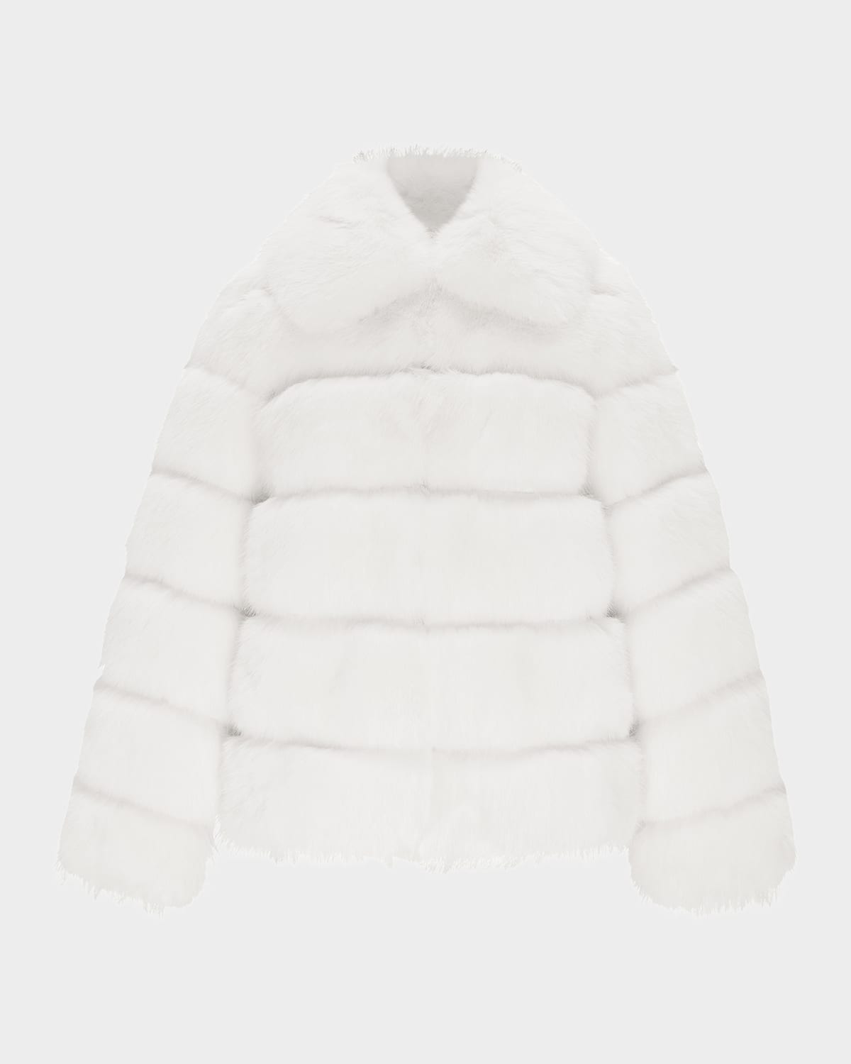 Lyla Grant Fur-free Quilted Faux Fox Coat In White